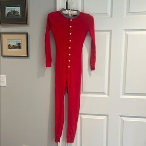 Red Button-Up Onesie Pajamas by Crewcuts